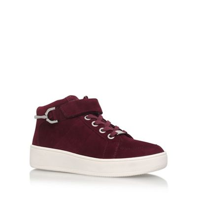 Carvela Red 'Linnet' Flat High Top Lace Up Sneaker
